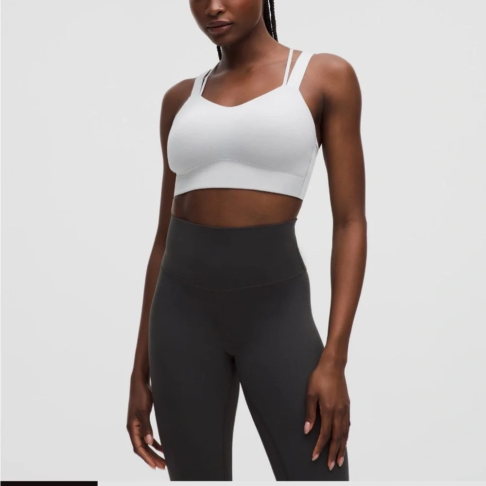 Lululemon- Like a Cloud Longline- Sz 10- Silver/White- C/D Cup! - Picture 7 of 11